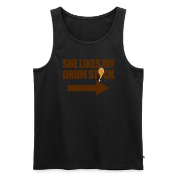 She likes the Thanksgiving of my raunchy men - Men's Premium Organic Tank Top - black - Front - Michal (187cm)