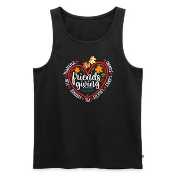 Friendsgiving Heart Happy Thanksgiving FriendFe - Men's Premium Organic Tank Top - black - Front - Michal (187cm)