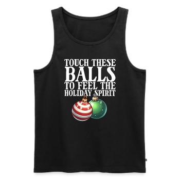 Touch these baubles to add the Christmas mood - Men's Premium Organic Tank Top - black - Front - Michal (187cm)