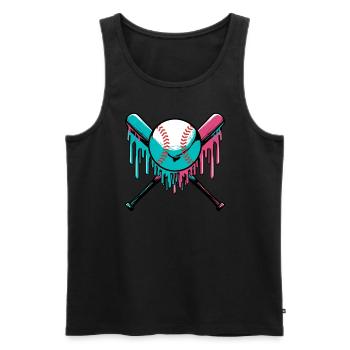 Baseball-Tropfen besprüht Baseballschläger und Bas - Männer Premium Bio Tank Top - Schwarz - Vorne - Michal (187cm)