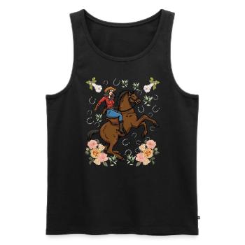 Wildblumen Wildpferde Wildpferde für Frauen - Männer Premium Bio Tank Top - Schwarz - Vorne - AI Model Male 178 light (178cm)