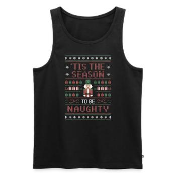Es ist die Jahreszeit für freche Nussknacker-Weihn - Männer Premium Bio Tank Top - Schwarz - Vorne - AI Model Male 178 light (178cm)