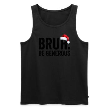 Bruh Be Généreux, Noël, Adolescent, Noël - Débardeur bio Premium Homme - noir - Devant - Michal (187cm)