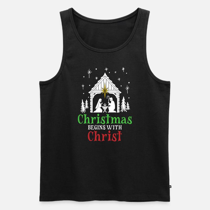 Weihnachten beginnt mit Christus - Männer Premium Bio Tank Top - Schwarz