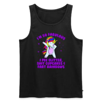 Je suis si fabuleux licorne sarcasme femme oeuf - Débardeur bio Premium Homme - noir - Devant - AI Model Male 178 light (178cm)