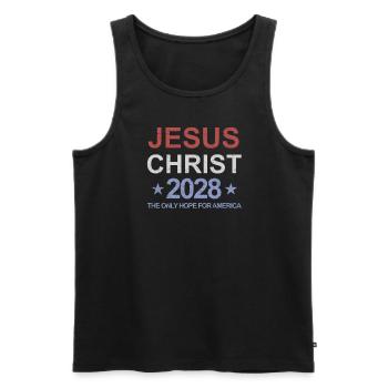 Jésus-Christ 2028 : le seul espoir pour Ameri - Débardeur bio Premium Homme - noir - Devant - Michal (187cm)