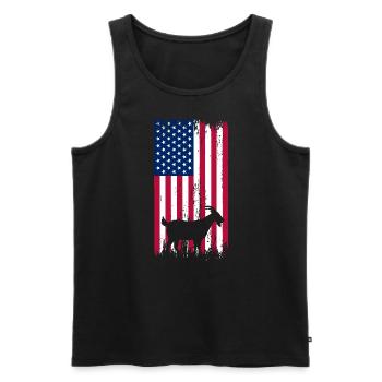 CHÈVRE. Drapeau américain GOAT - Débardeur bio Premium Homme - noir - Devant - Michal (187cm)