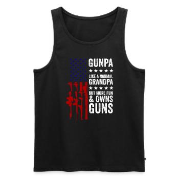 Gunpa wie ein normaler Opa, besitzt aber Waffen Gu - Männer Premium Bio Tank Top - Schwarz - Vorne - Michal (187cm)