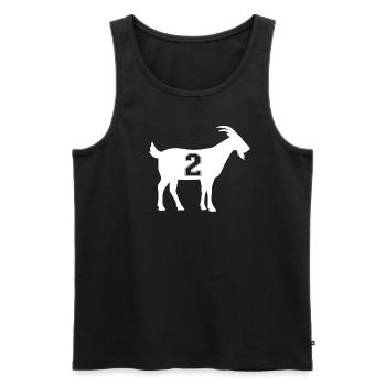 Ziege 2 G.O.A.T. Nummer zwei Ziege - Männer Premium Bio Tank Top - Schwarz - Vorne - Michal (187cm)