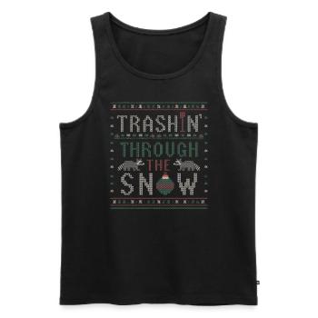 Trashin' Through The Snow Weihnachts-Waschbären-Mü - Männer Premium Bio Tank Top - Schwarz - Vorne - Michal (187cm)