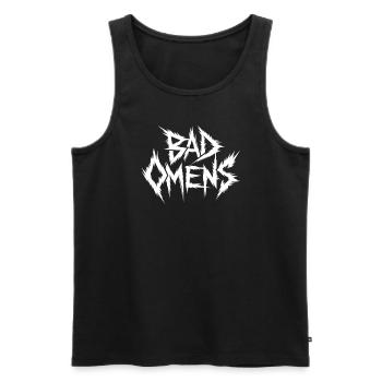 Bad Omens Death Metal Textschriftart Bad Omens - Männer Premium Bio Tank Top - Schwarz - Vorne - Michal (187cm)