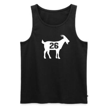 Ziege 26 G.O.A.T. Nummer sechsundzwanzig ZiegNumme - Männer Premium Bio Tank Top - Schwarz - Vorne - Michal (187cm)