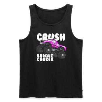 Crush Breast Cancer Brustkrebs-Bewusstsein - Männer Premium Bio Tank Top - Schwarz - Vorne - Michal (187cm)