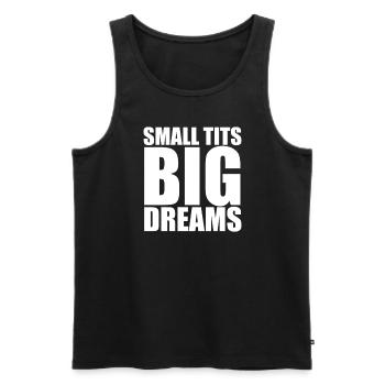 Kleine Tits, große Träume, lustige, schlüpfrige - Männer Premium Bio Tank Top - Schwarz - Vorne - AI Model Male 178 light (178cm)
