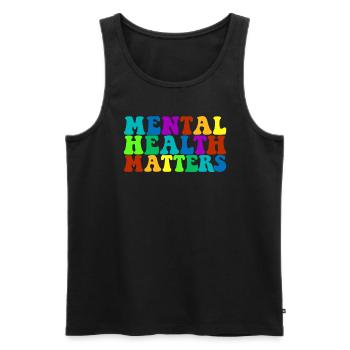 Bewusstsein für psychische Gesundheit Psychische G - Männer Premium Bio Tank Top - Schwarz - Vorne - Michal (187cm)