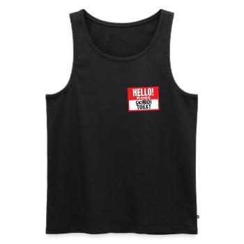 Hallo, mein Name ist Skibidi Toilette Meme Skibidi - Männer Premium Bio Tank Top - Schwarz - Vorne - Michal (187cm)