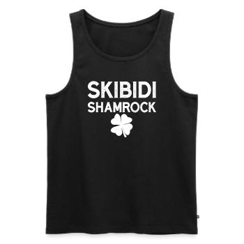 Skibidi Kleeblatt Skibidi Toilette St. Patrick's D - Männer Premium Bio Tank Top - Schwarz - Vorne - Michal (187cm)
