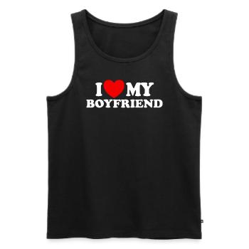 Ich liebe meinen Freund, passendes Paar, meinen Fr - Männer Premium Bio Tank Top - Schwarz - Vorne - Michal (187cm)