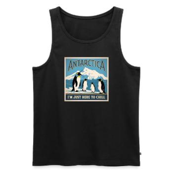 Antarktis, ich bin nur hier, um Pinguinliebhaber z - Männer Premium Bio Tank Top - Schwarz - Vorne - Michal (187cm)