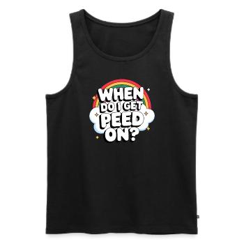 When will I be treated to raunchy, vulgar adults? - Men's Premium Organic Tank Top - black - Front - Michal (187cm)