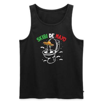 Skibidi De Mayo Teen Skibidi Toilette Cinco De May - Männer Premium Bio Tank Top - Schwarz - Vorne - Michal (187cm)