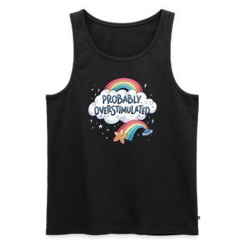 Probably overstimulated. Rainbow Uberstim - Men's Premium Organic Tank Top - black - Front - AI Model Male 178 light (178cm)