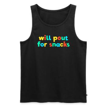 Will sulk for snacks Kid Core Brat Gen Z Kid - Men's Premium Organic Tank Top - black - Front - AI Model Male 178 light (178cm)