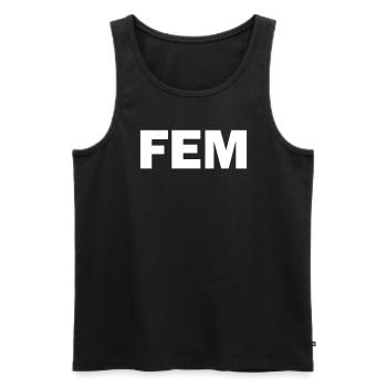 FEM - Männer Premium Bio Tank Top - Schwarz - Vorne - Michal (187cm)