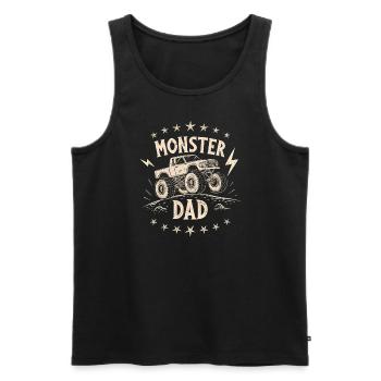 Papa monstre - Débardeur bio Premium Homme - noir - Devant - AI Model Male 178 light (178cm)