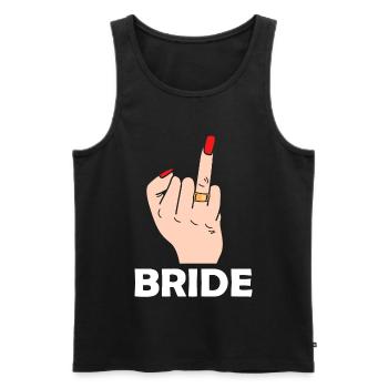 Braut Heirat Hochzeit Mittelfinger - Männer Premium Bio Tank Top - Schwarz - Vorne - Michal (187cm)