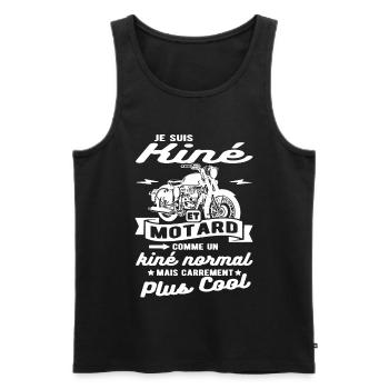 kiné et motard moto - Débardeur bio Premium Homme - noir - Devant - Michal (187cm)