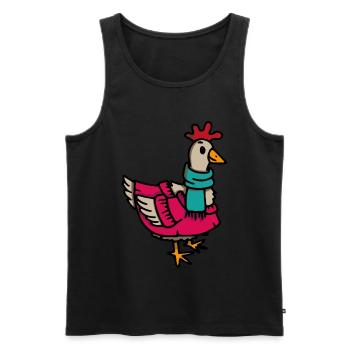 Chicken Hen Crazy Chicken - Men's Premium Organic Tank Top - black - Front - AI Model Male 178 light (178cm)