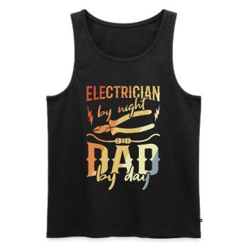 Elektriker Papa - Männer Premium Bio Tank Top - Schwarz - Vorne - Michal (187cm)