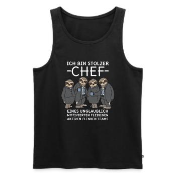 Unglaublich fleißiges Team Faultiere Stolzer Chef - Männer Premium Bio Tank Top - Schwarz - Vorne - Michal (187cm)