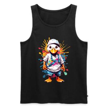 Coole Ente - Männer Premium Bio Tank Top - Schwarz - Vorne - Michal (187cm)