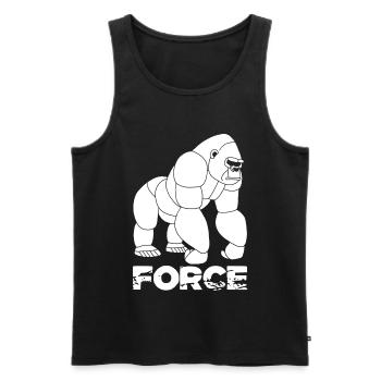 La force tranquille - Débardeur bio Premium Homme - noir - Devant - Michal (187cm)