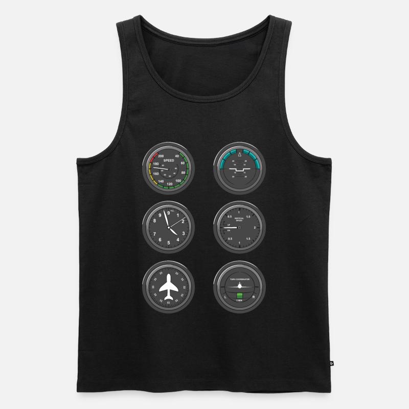 Flugzeug Fluginstrumente - Männer Premium Bio Tank Top - Schwarz
