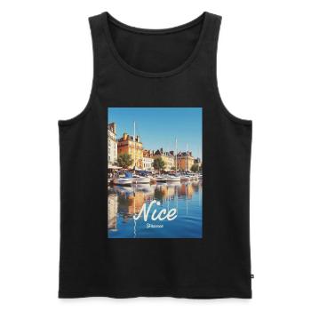 Nice Port of Nice - Men's Premium Organic Tank Top - black - Front - Michal (187cm)