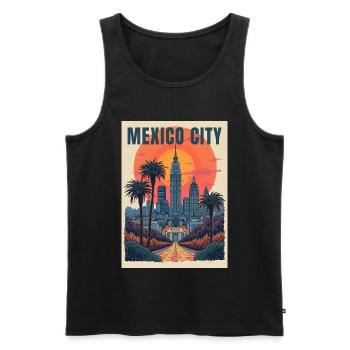 Mexico City – Zócalo and Aztec History - Men's Premium Organic Tank Top - black - Front - Michal (187cm)