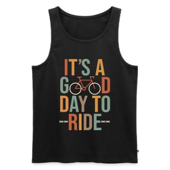 Es ist ein guter Tag zum Radfahren Fahrradgeschenk Humo. - Männer Premium Bio Tank Top - Schwarz - Vorne - Michal (187cm)