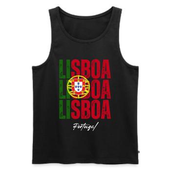 Lisbonne, Portugal, souvenir de Lisbonne - Débardeur bio Premium Homme - noir - Devant - AI Model Male 178 light (178cm)