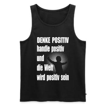 Pensée positive Motivation Dicton Homme - Débardeur bio Premium Homme - noir - Devant - Michal (187cm)