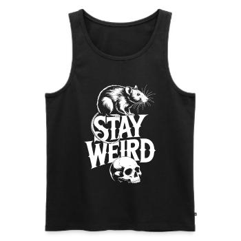 Stay Weird Rat - Men's Premium Organic Tank Top - black - Front - AI Model Male 178 light (178cm)