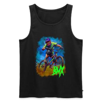 BMX - Débardeur bio Premium Homme - noir - Devant - Michal (187cm)