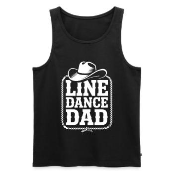 Line Dance Dad Cowboy Motif - Men's Premium Organic Tank Top - black - Front - AI Model Male 178 light (178cm)
