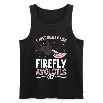 J’adore mon Luciole Axolotl - Débardeur bio Premium Homme - noir - Devant - AI Model Male 178 light (178cm)
