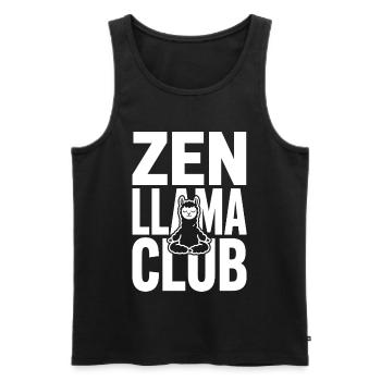 Club Zen Llama – Lama méditant - Débardeur bio Premium Homme - noir - Devant - Michal (187cm)