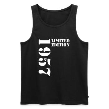 1957 édition limitée anniversaire cadeau femme mari - Débardeur bio Premium Homme - noir - Devant - Michal (187cm)