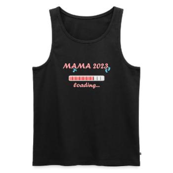 Mom 2023 Loading Pregnancy Announcement Baby - Men's Premium Organic Tank Top - black - Front - AI Model Male 178 light (178cm)