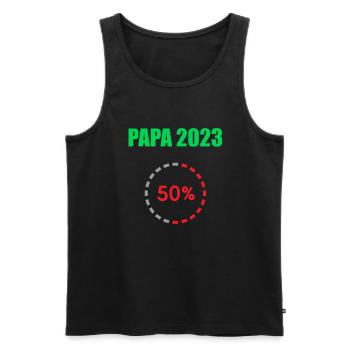 Papa 2023 Loading Fatherhood Becoming a Dad - Men's Premium Organic Tank Top - black - Front - Michal (187cm)